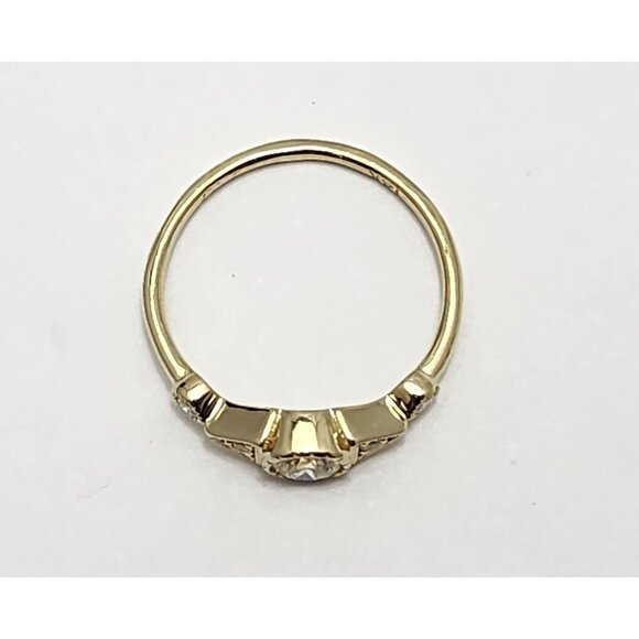 Beautiful 14K Karat Solid Yellow Gold Designer Round Diamond Ring - Size 4.25 - Picture 13 of 16